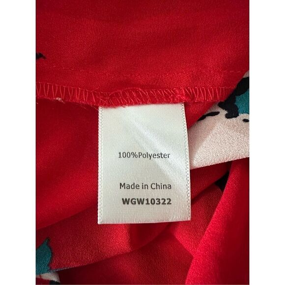 41 Hawthorn‎ Women's Red Breyson Pleated Detail Floral Split Neck Blouse Size S - Picture 6 of 7